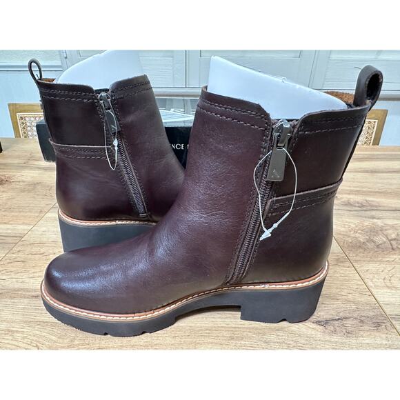 Naturalizer Darry Bootie Dark Brown Leather Size 6 NIB Water Repellant Platform - Picture 12 of 14